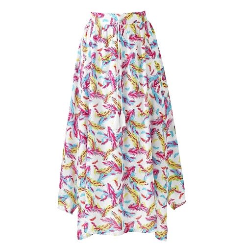 Handkerchief Hem Printed Midi Skirt - Plus Size
