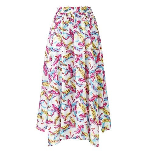 Handkerchief Hem Printed Midi Skirt - Plus Size