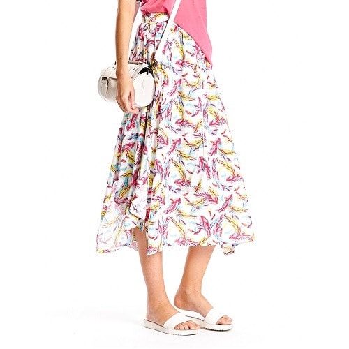 Handkerchief Hem Printed Midi Skirt - Plus Size
