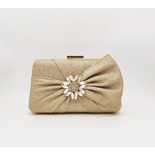 Sparkly Bow Details Clutch Purse - Gold