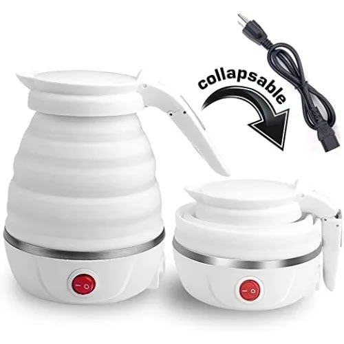 Travel Folding Collapsible Electric Kettle -white