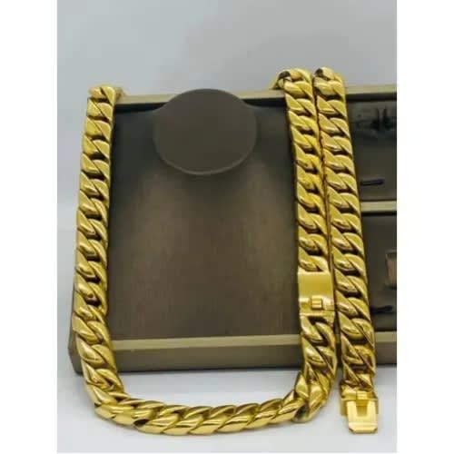 Fashion Front Set Of Cuban Chain With Bracelet