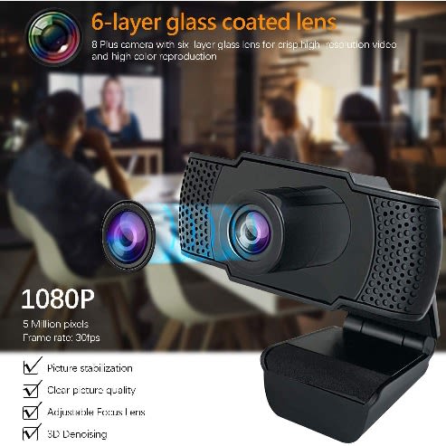 Full Hd 1080p Webcam With Microphone - Widescreen Streaming Video Calling And Recording