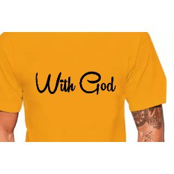 With God Cotton T-shirt - Yellow