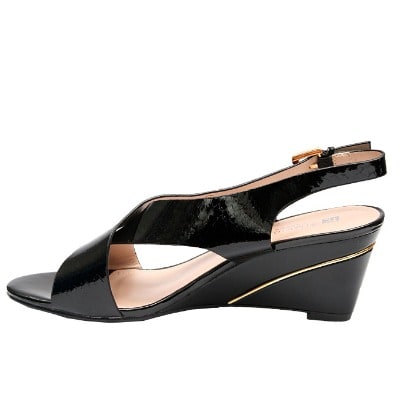 Lolita Strappy Wedge Sandals - Black
