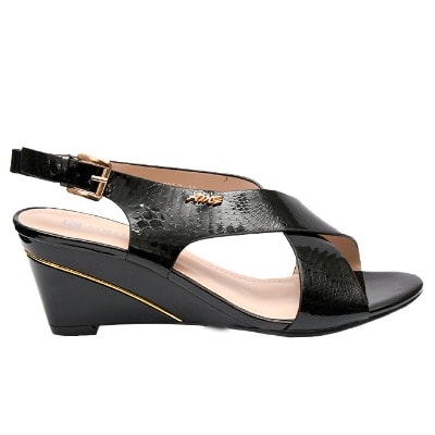 Lolita Strappy Wedge Sandals - Black