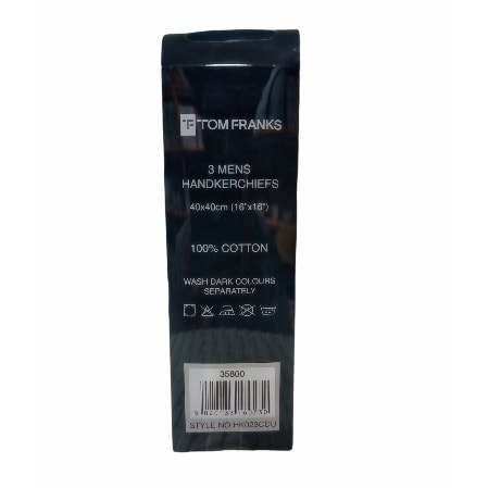 Men's White Handkerchiefs - 3 Pcs 100% Cotton