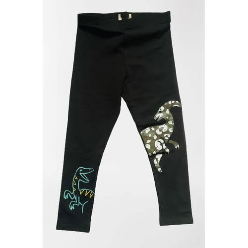 Cotton Rich Black  Dinosaur Leggings