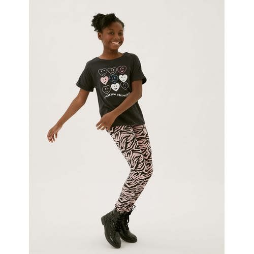 Cotton Rich Pink Leo Leggings