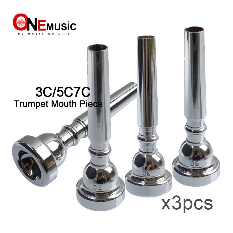 3Pcs High Quality Silver Professional Trumpet 3C 5C 7C Mouth Piece Mouthpiece Gold