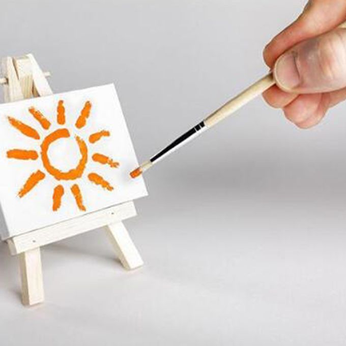 3x3" Mini Canvas With Wood Display Easel For Wedding Decoration Table