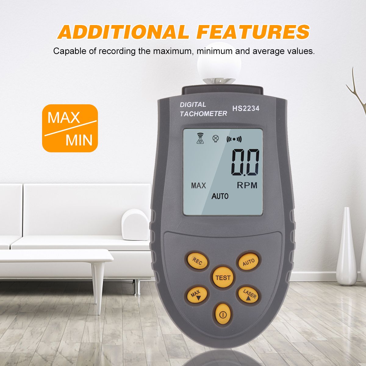 Portable High-precision Digital Tachometer With Laser