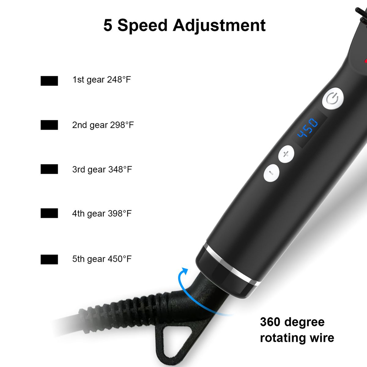 Professional Straight Hair Comb Hair Straightener 5 Levels