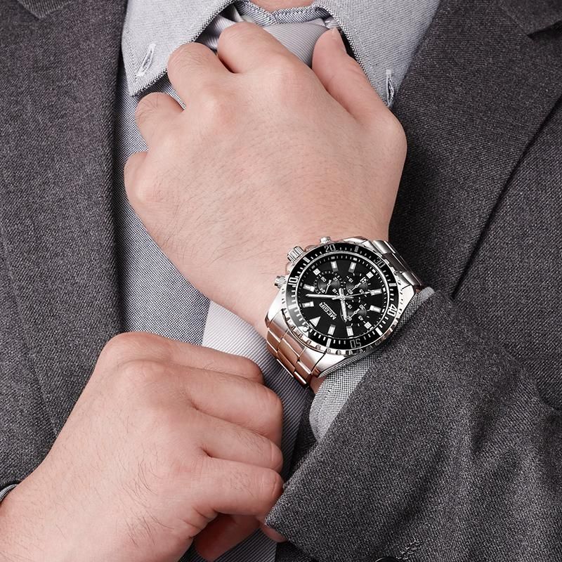 New MEGIR Watches Mens Top Luxury Brand Steel Strap Quartz Wristwatch Men Military Army Sport Clock Chronograph Male Watch 2064