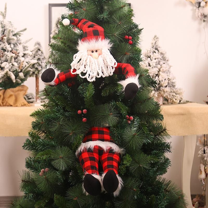 Mingguan new Christmas tree decorations Santa Claus doll elf holding tree holiday home shopping mall decoration supplies L-SD24 Elf Set Tree Decoration