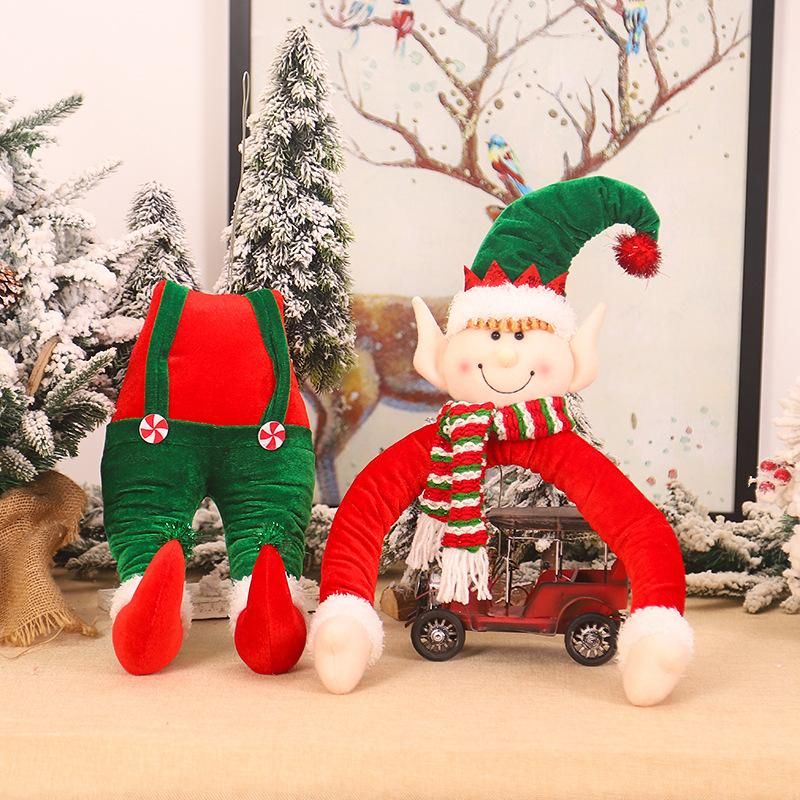 Mingguan new Christmas tree decorations Santa Claus doll elf holding tree holiday home shopping mall decoration supplies L-SD24 Elf Set Tree Decoration