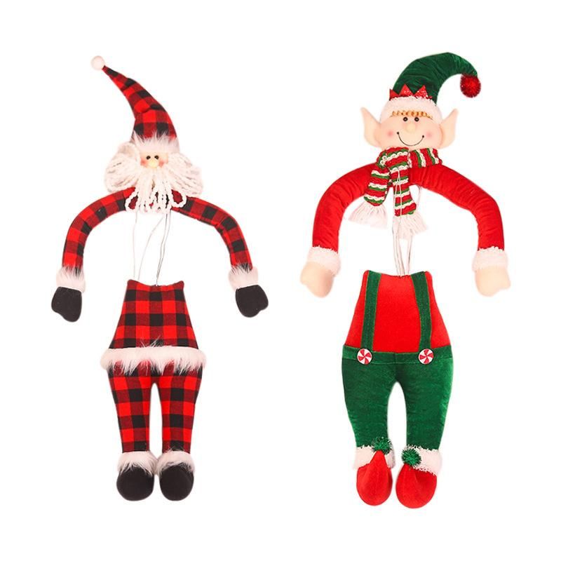 Mingguan new Christmas tree decorations Santa Claus doll elf holding tree holiday home shopping mall decoration supplies L-SD24 Elf Set Tree Decoration