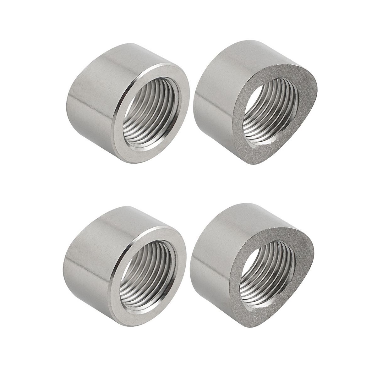 4PCS CNC-Machined Oxygen Sensor Nut Weld Bung Standard x 15 Thread 304 Stainless Steel