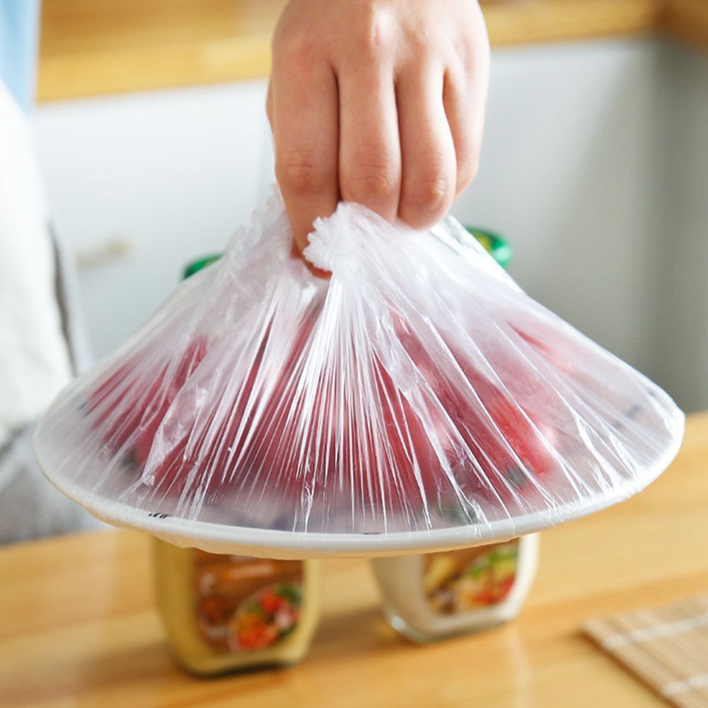 100pcs Reusable Durable Food Storage Covers Elastic Keep Fresh Food Plastic Wrap Dish Plate Clings Film For Refrigerator Kitchen-