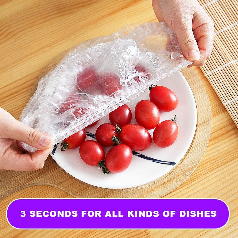 100pcs Reusable Durable Food Storage Covers Elastic Keep Fresh Food Plastic Wrap Dish Plate Clings Film For Refrigerator Kitchen-