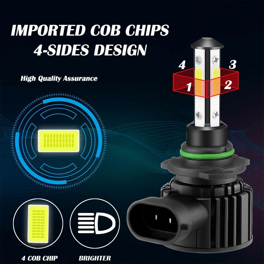 F8 9006 2 PCS 22W 3000LM 6000K Four Side DOB LED Headlight