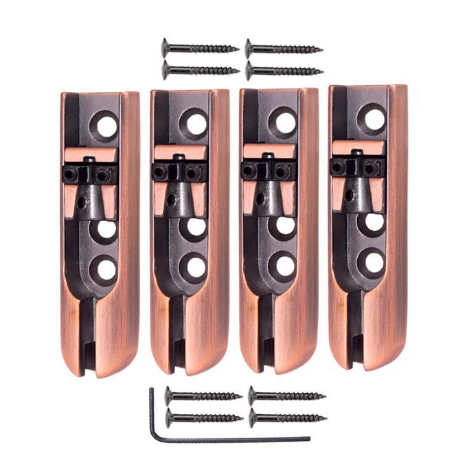4 Individual Single Bridges For 4-string Guitar Bass Bronze W/ Wrench