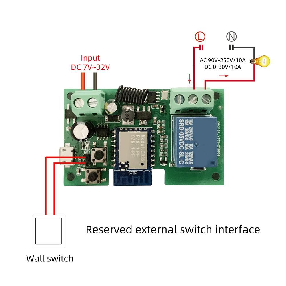 12V Wifi Relay Tuya Smart Life App Switch Module Remote-Timer Self-Locking Work with Google Home 2 Way Control
