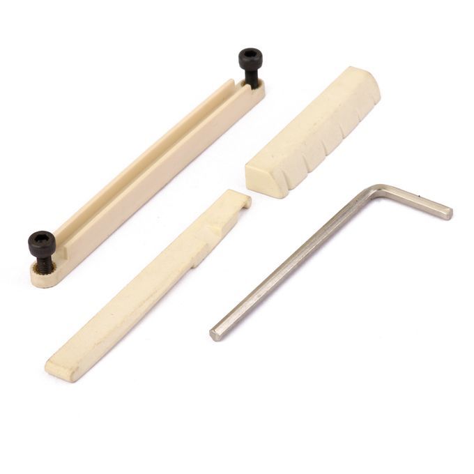 Bridge Saddle And Slotted Nut  Lifter For 6 String Acoustic
