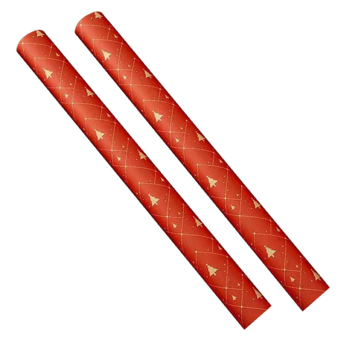 Elk Design Gift Wrap 2-pack Festive Xmas Wrapping Paper Set for Gift Brick Red