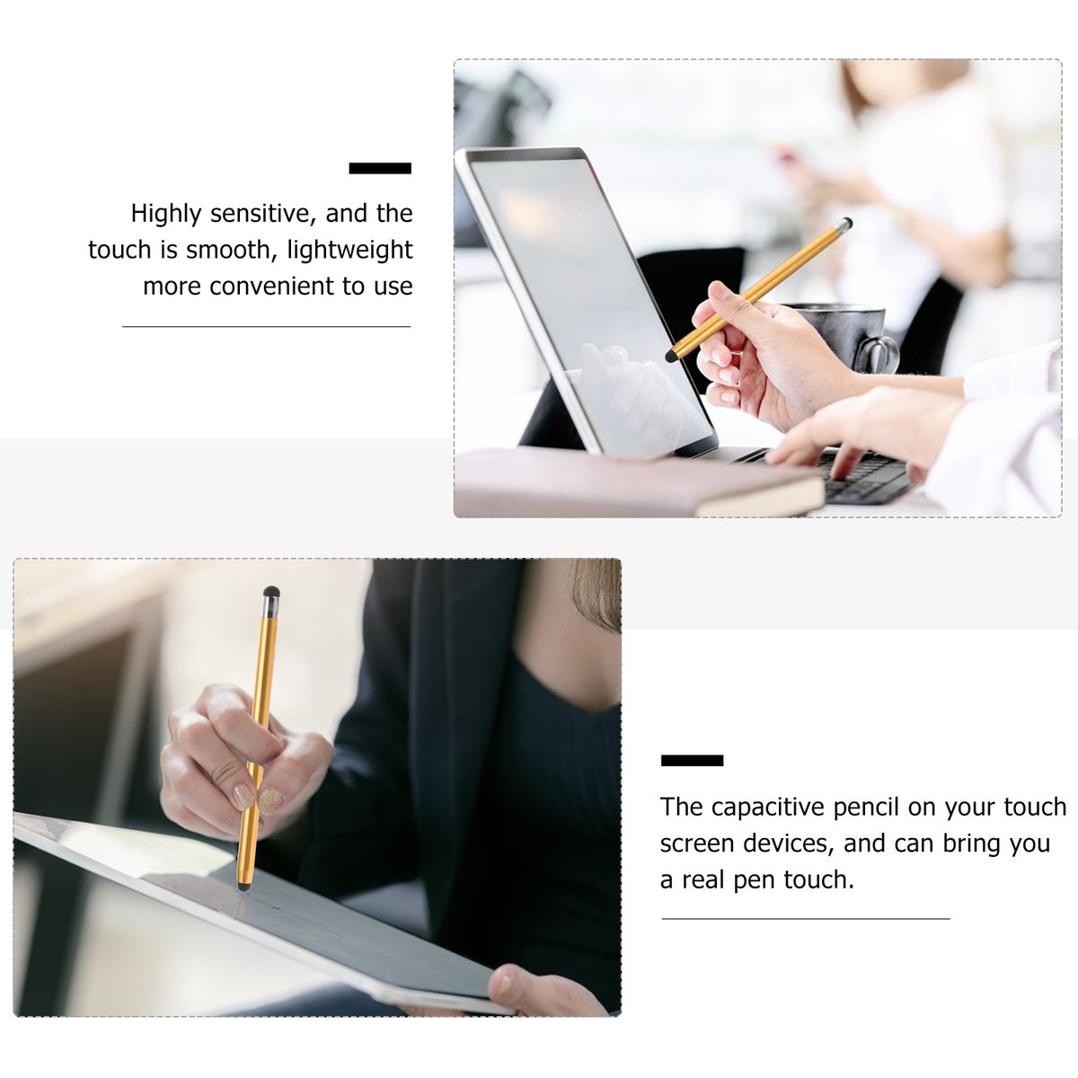 (Golden)Digital Stylish Pen Touchscreen Tablet Laptop Stylus Cell Universal Touch Screen Devices MAA