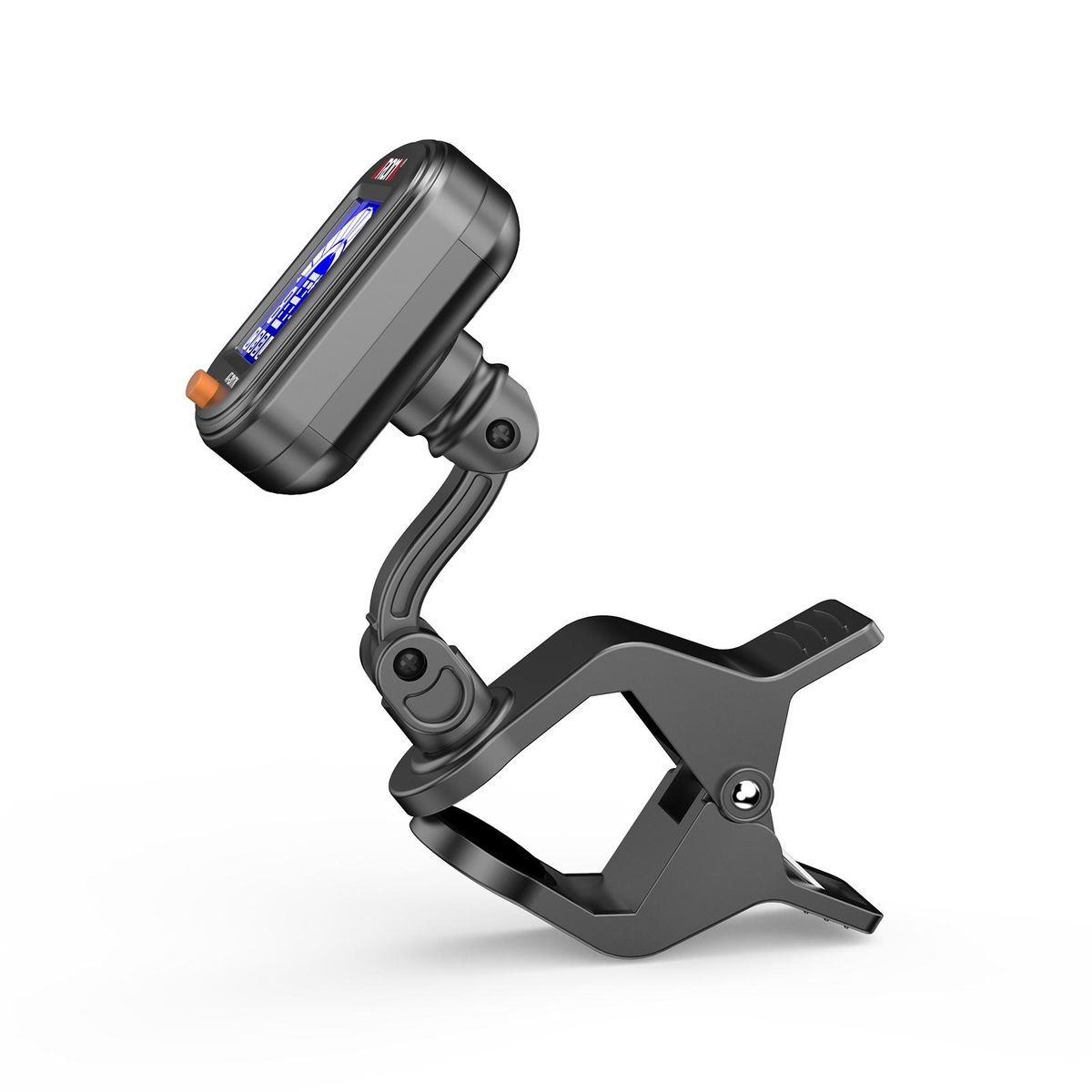 AROMA Clip-on Tuner Mini Portable Digital Tuning Device Multi-function LCD Display Rotating Clip for Chromatic Guitar Bass Ukulele