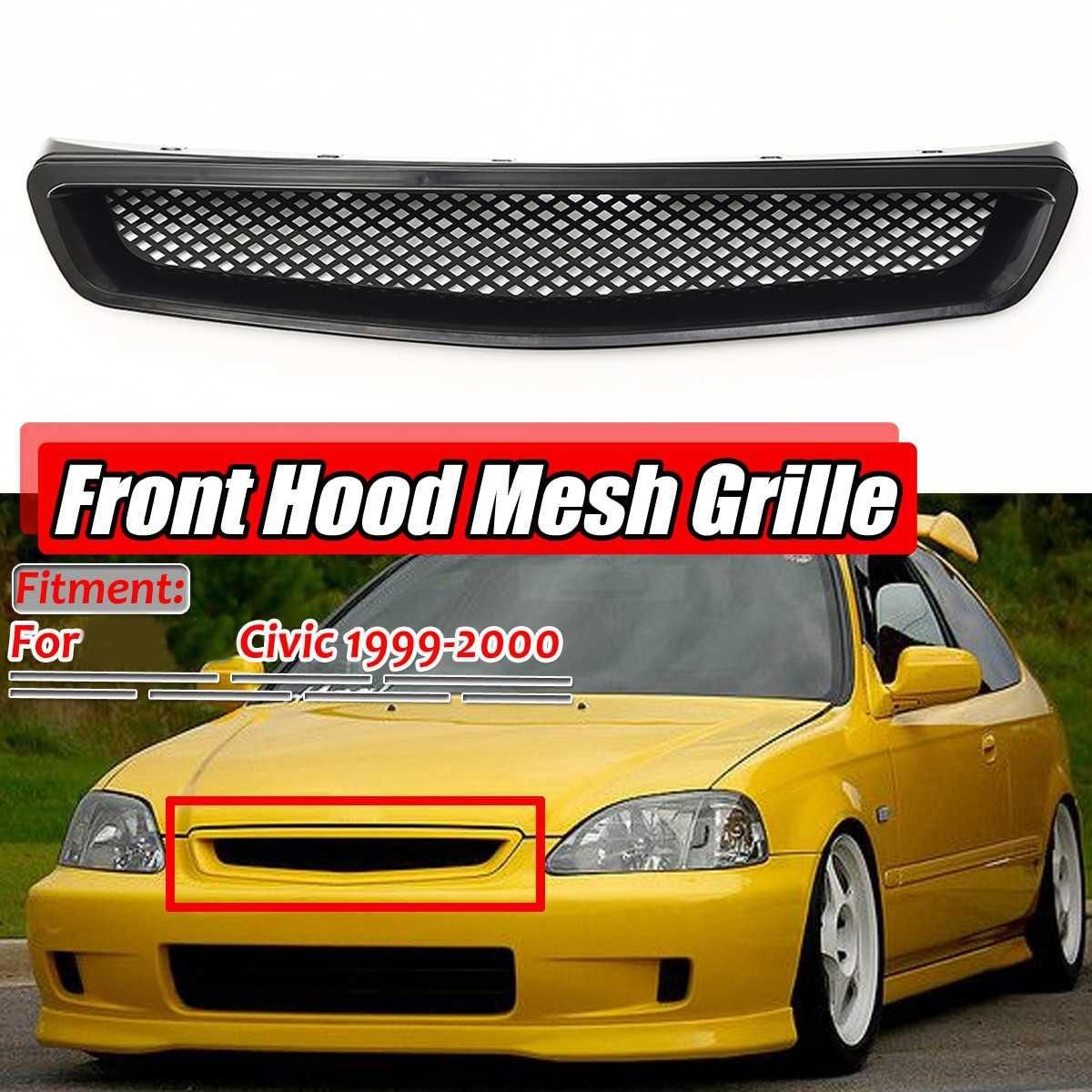 Car Front Hood Mesh Bumper Racing Grille for Honda for Honda Civic EK CX DX EX HX LX Type R 1999-2000