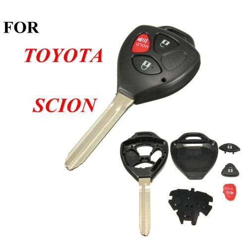 Black Buttons Remote Uncut Blank Key Fob Case Shell For Toyota Scion