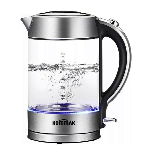 Hommak Electric Kettle Glass Jar Illuminated - 1.7L - 2000W