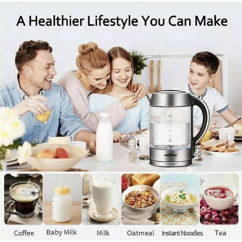 Hommak Electric Kettle Glass Jar Illuminated - 1.7L - 2000W