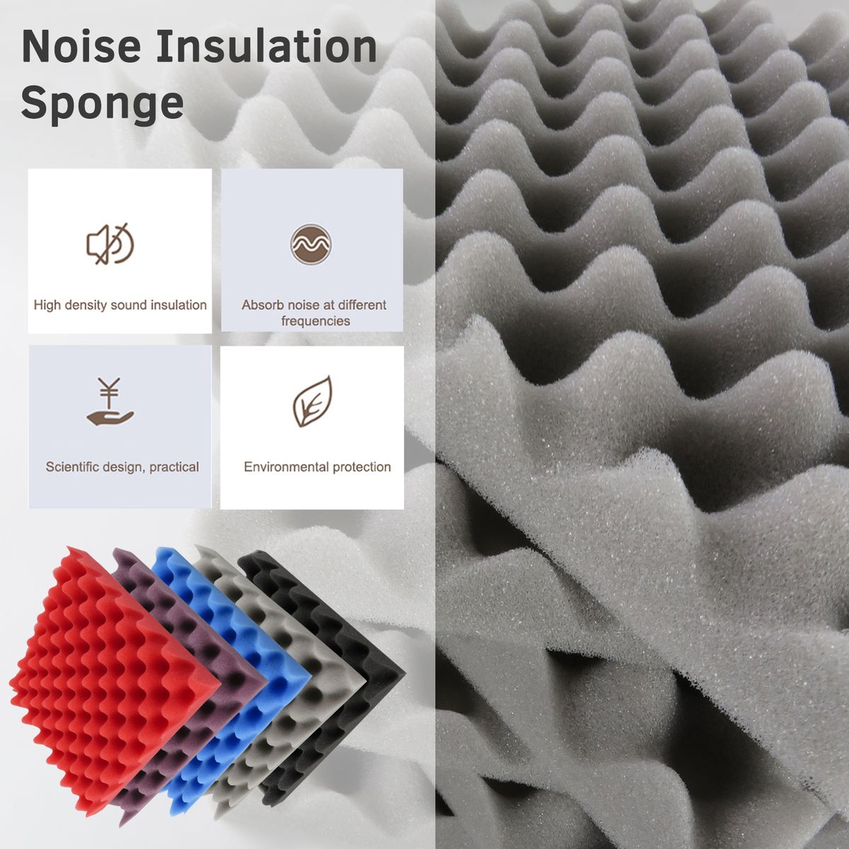 12PCS 30 * 30 * 5cm Acoustic Foam Panels Egg Foam Pad Sound