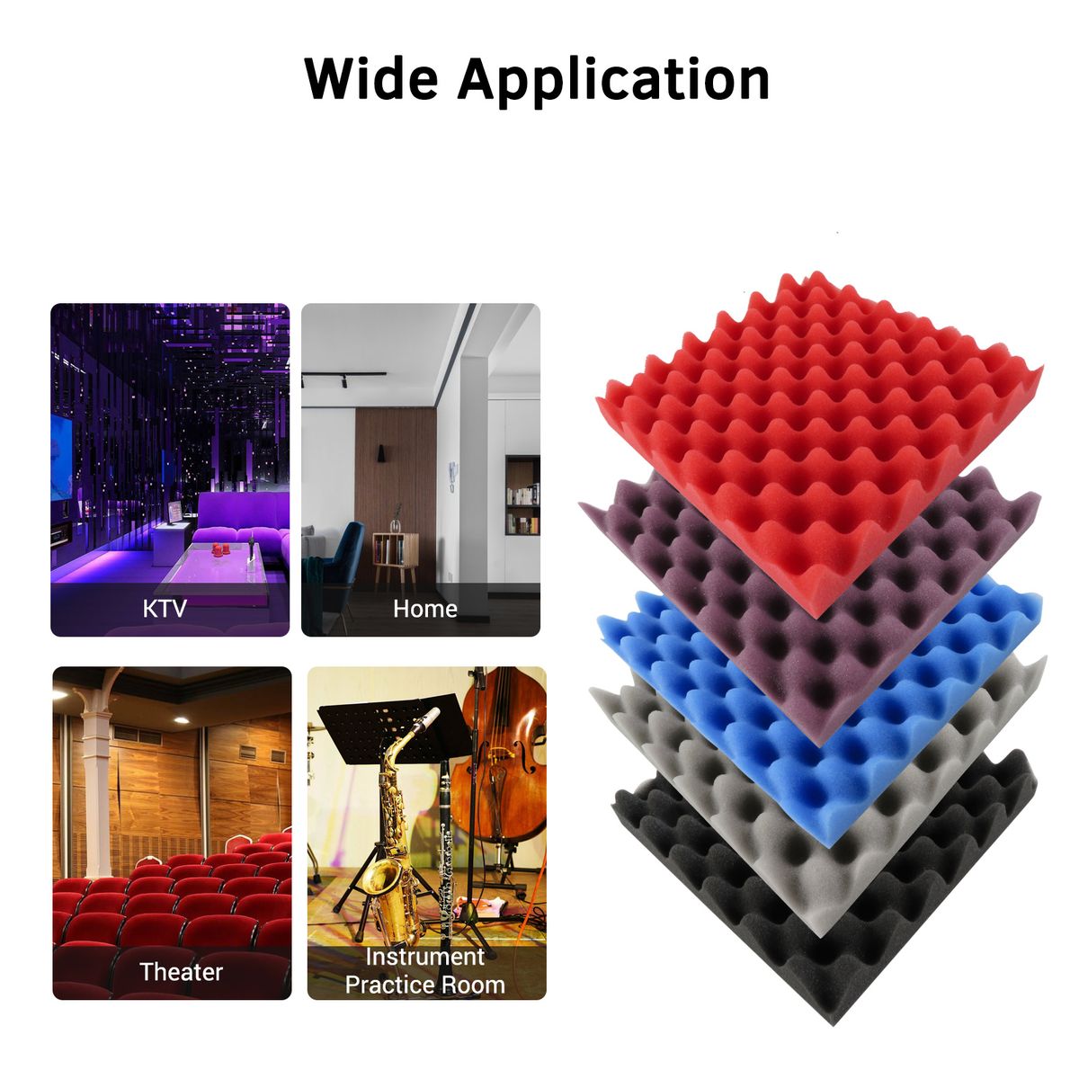 12PCS 30 * 30 * 5cm Acoustic Foam Panels Egg Foam Pad Sound