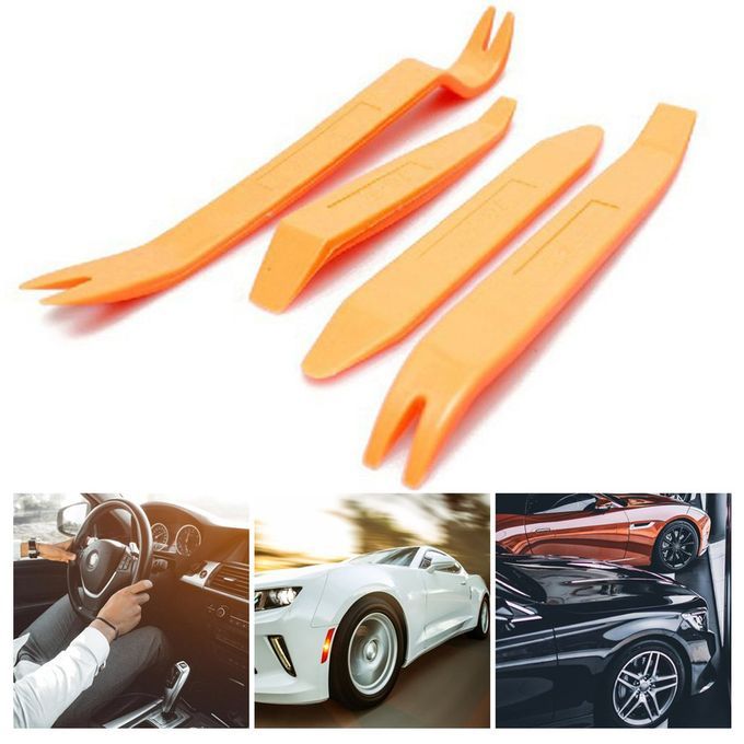 4P S/Set  Ar Audio Dis Embly Door Panel Bu Kle Pry Repair Remover Tools Kits-Orange