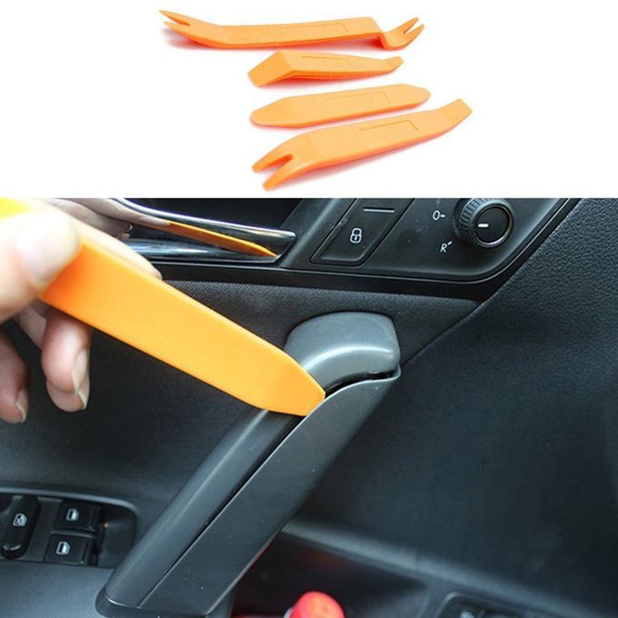 4P S/Set  Ar Audio Dis Embly Door Panel Bu Kle Pry Repair Remover Tools Kits-Orange