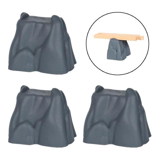Train Bridge Piers Wooden Railway Accessories Compatible Style B Gray