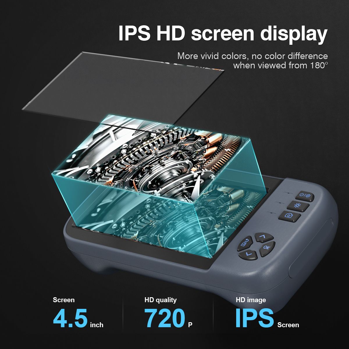 Dual Lens HD 4.5 Inch IPS Screen Endoscope 200W Pixel With Screen Industrial Endoscope-Endoscope
