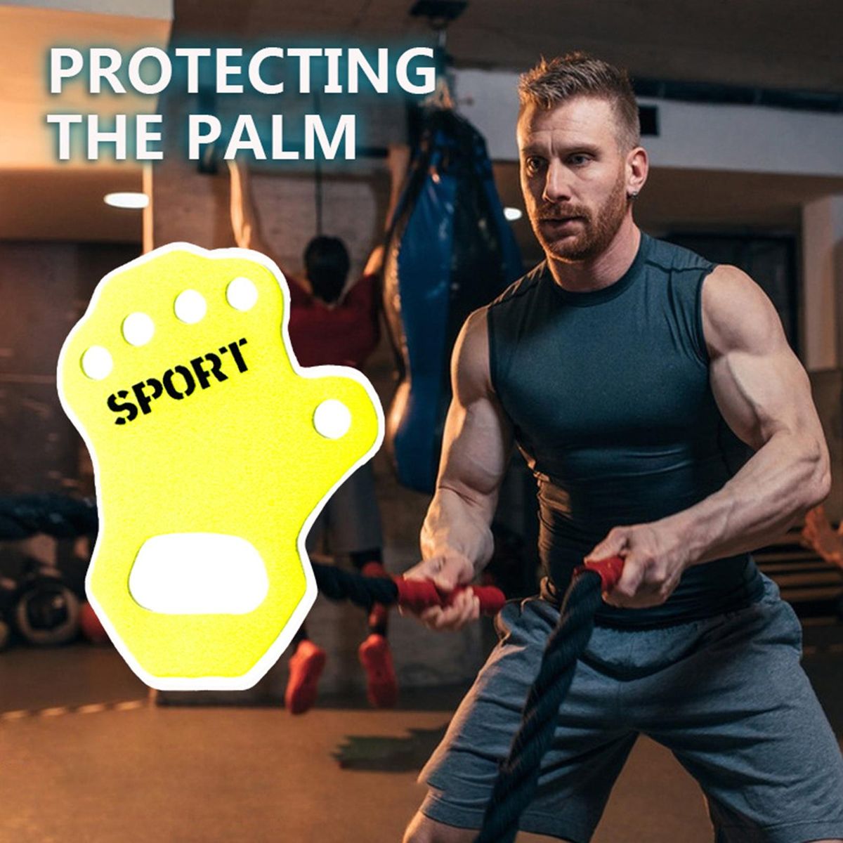 Gymnastics Grips Grip Pro Ultralight Sweat-absorbing for Weightlifting Fluorescent Green