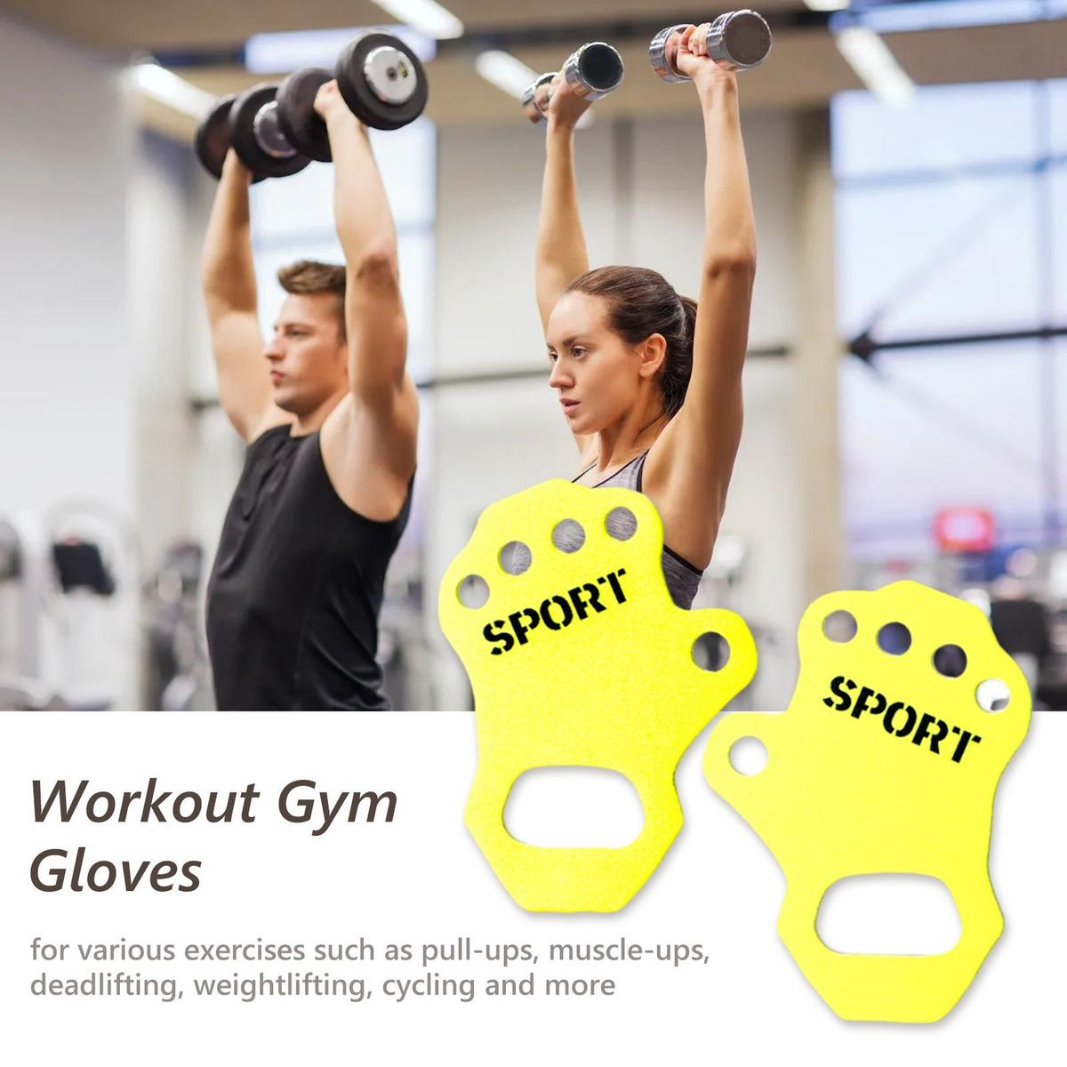 Gymnastics Grips Grip Pro Ultralight Sweat-absorbing for Weightlifting Fluorescent Green