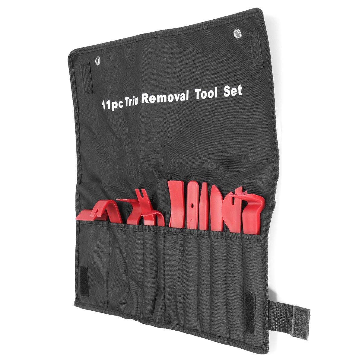 12PC CAR AUTO BODY DOOR PANEL MOULDING REMOVER TOOLS + TRIM CLIP REMOVAL PLIERS