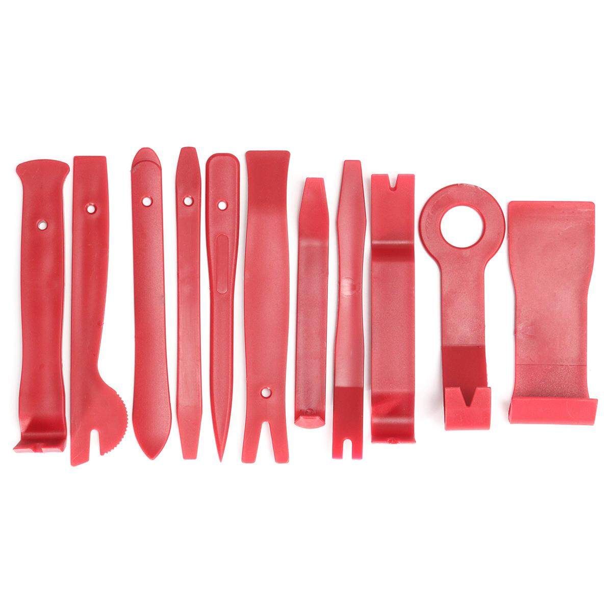 12PC CAR AUTO BODY DOOR PANEL MOULDING REMOVER TOOLS + TRIM CLIP REMOVAL PLIERS