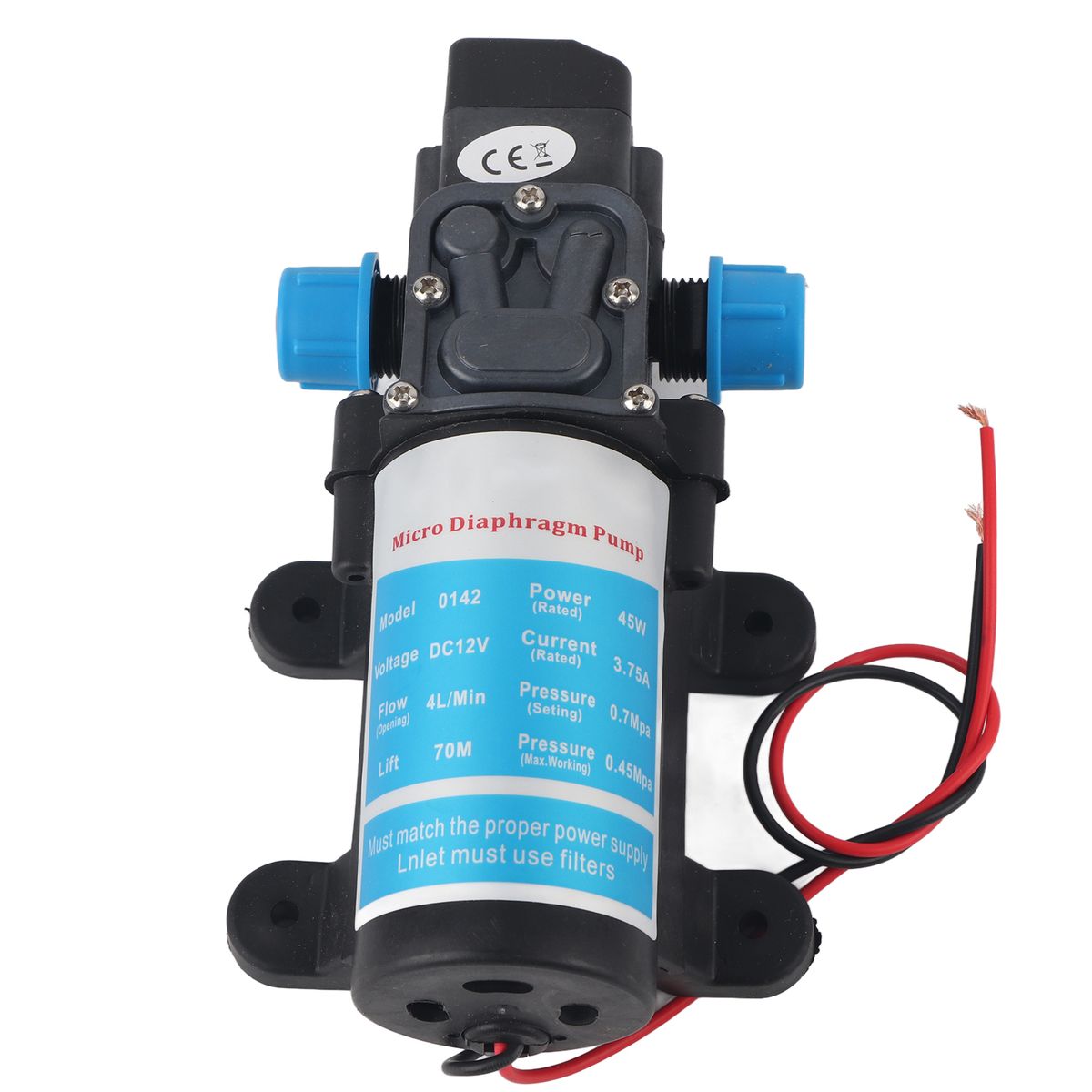 DC 12V 45W Micro Diaphragm Water Self Priming Pump Low