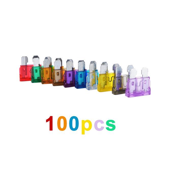 100pcs Assortment Car Standard Fuses 2A 3A 5A 7.5A 10A 15A