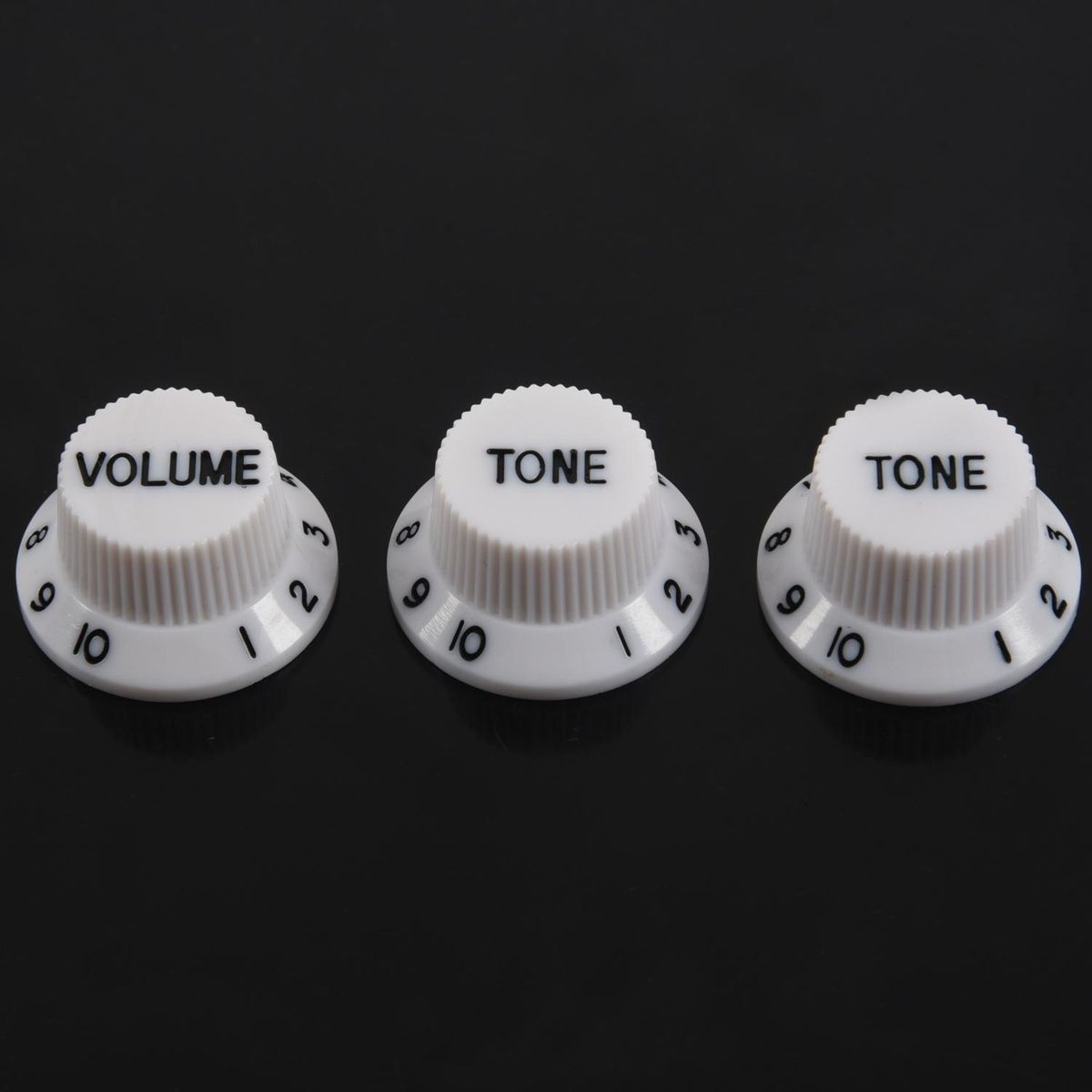 White Black 1 Volume&2 Tone Guitar Control Knobs For Strat Style Guitar