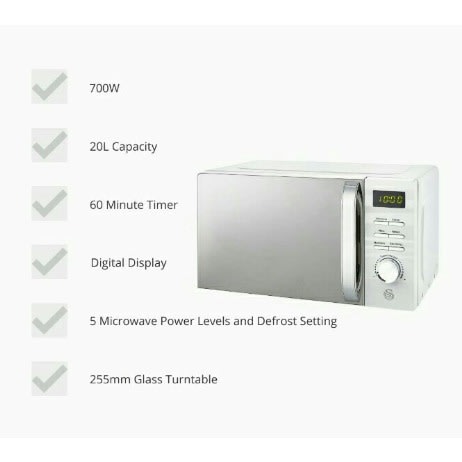 Symphony Digital Microwave Oven - 700W - SM22038WN - 20L