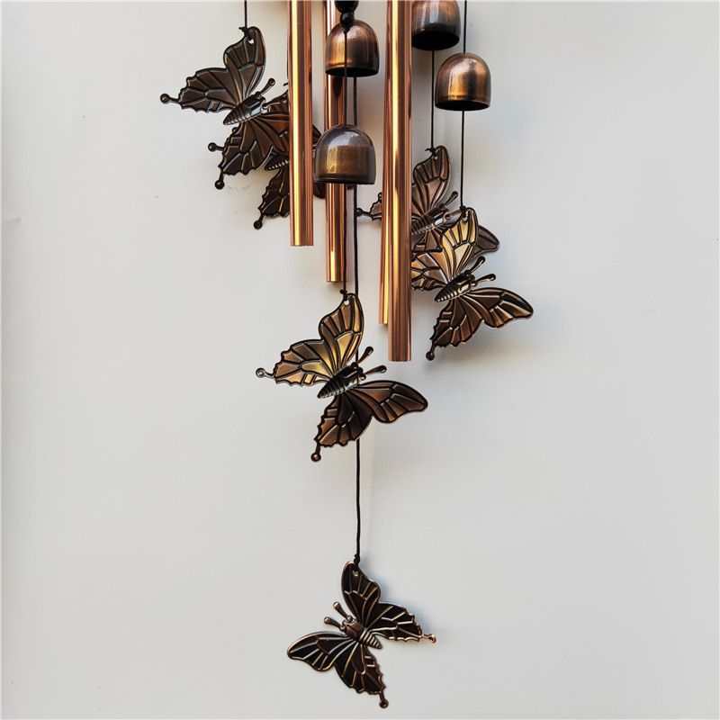 Outdoor Butterfly Wind Chimes Yard Garden Tubes Bells